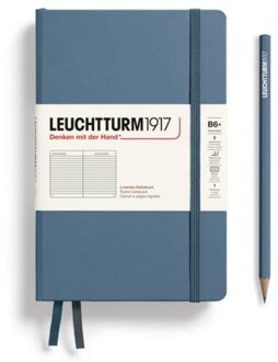 Leuchtturm1917 notitieboek, hardcover, paperback (b6+), gelinieerd, steen blauw