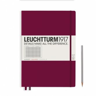 Leuchtturm1917 notitieboek master slim a4+ ruit port rood