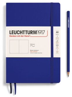 Leuchtturm1917 notitieboek, softcover, medium a5, blanco, ink blauw