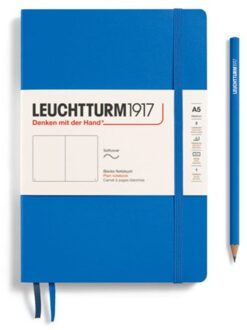 Leuchtturm1917 notitieboek, softcover, medium a5, blanco, sky blauw