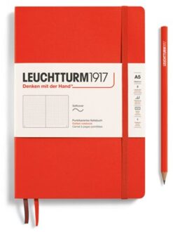 Leuchtturm1917 notitieboek, softcover, medium a5, dotted, lobster rood
