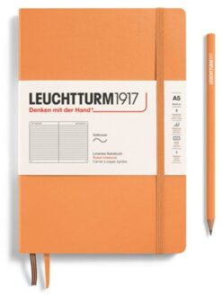 Leuchtturm1917 notitieboek, softcover, medium a5, gelinieerd, abrikoos oranje
