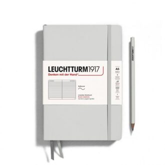 Leuchtturm1917 notitieboek, softcover, medium a5, gelinieerd, licht grijs