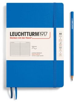 Leuchtturm1917 notitieboek, softcover, medium a5, gelinieerd, sky blauw
