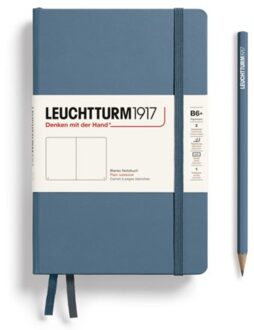 Leuchtturm1917 notitieboek, softcover paperback (b6+), blanco, steen blauw