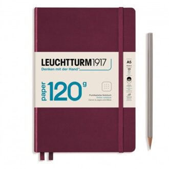 Leuchtturm1917 notitieboekje 120g edition medium a5 dotted wijn rood