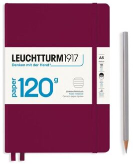 Leuchtturm1917 notitieboekje 120g edition medium a5 gelinieerd wijn rood