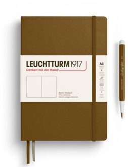 Leuchtturm1917 notitieboekje, hardcover, medium a5, blanco, bruin