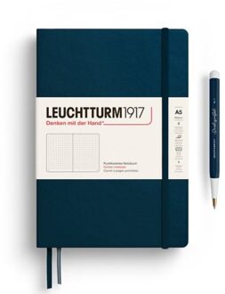 Leuchtturm1917 notitieboekje, hardcover, medium a5, dotted, diepzee blauw