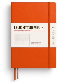Leuchtturm1917 notitieboekje, hardcover, medium a5, dotted, pumpkin