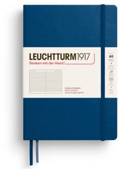 Leuchtturm1917 notitieboekje, hardcover, medium a5, gelinieerd, indigo