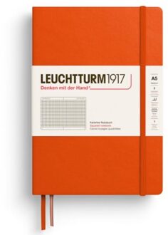 Leuchtturm1917 notitieboekje, hardcover, medium a5, geruit, pumpkin