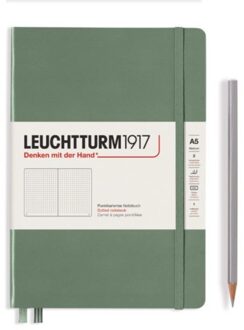 Leuchtturm1917 notitieboekje medium a5 dotted olijfgroen