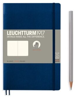Leuchtturm1917 notitieboekje paperback b6+ blanco navy blauw