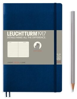 Leuchtturm1917 notitieboekje paperback b6+ gelinieerd navy blauw