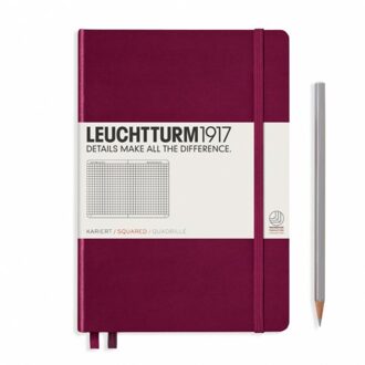 Leuchtturm1917 notitieboekje pocket a6 ruit port rood