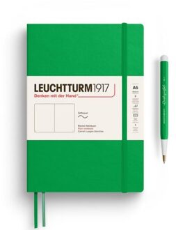 Leuchtturm1917 notitieboekje, softcover, medium a5, blanco, lenteblad groen