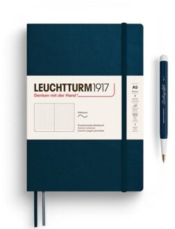 Leuchtturm1917 notitieboekje, softcover, medium a5, dotted, diepzee blauw