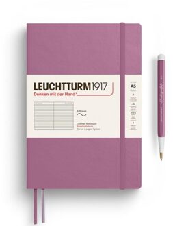 Leuchtturm1917 notitieboekje, softcover, medium a5, gelinieerd, oud roze