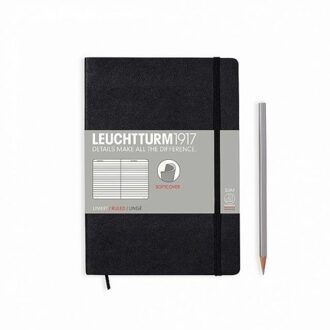 Leuchtturm1917 notitieboekje softcover medium a5 gelinieerd zwart