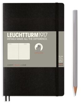 Leuchtturm1917 notitieboekje softcover paperback b6+ gelinieerd zwart