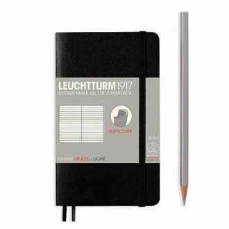 Leuchtturm1917 notitieboekje softcover pocket a6 gelinieerd zwart