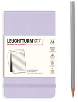 Leuchtturm1917 reporter notepad, hardcover, pocket (a6), gelinieerd, lila