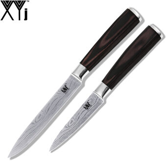 Leuk Cadeau Thuis Keuken Mes Set XYJ Aankomst Keukenmessen 3.5 "Paring 5" Mes wave Veins Koken Gereedschap