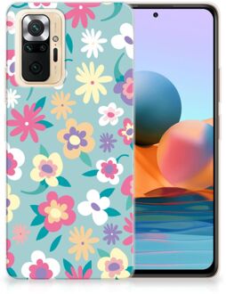 Leuk TPU Back Case Xiaomi Redmi Note 10 Pro GSM Hoesje met Tekst Flower Power