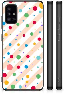 Leuk TPU Back Cover Samsung Galaxy A51 Telefoon Hoesje met Zwarte rand Dots