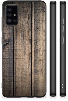 Leuk TPU Back Cover Samsung Galaxy A51 Telefoon Hoesje met Zwarte rand Steigerhout