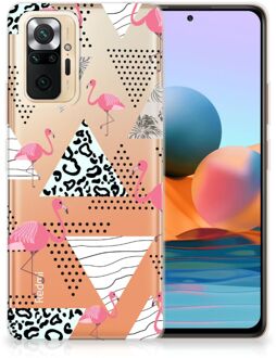 Leuk TPU Back Cover Xiaomi Redmi Note 10 Pro GSM Hoesje Doorzichtig Flamingo Triangle