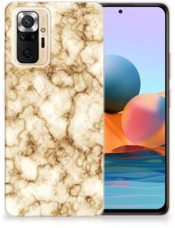 Leuk TPU Backcase Xiaomi Redmi Note 10 Pro Doorzichtig Hoesje Marmer Goud