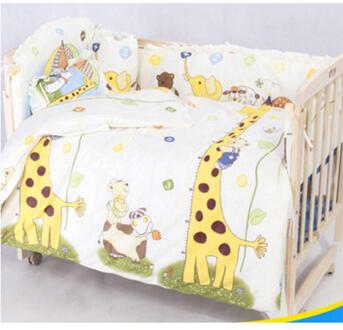 Leuke 100*58Cm/110*60Cm 5 Stks/set Katoenen Baby Kinderen Beddengoed Set Comfortabele wieg Bumper Baby Organizer Cot Kit