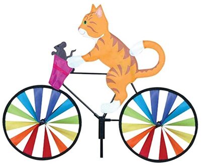 Leuke 3D Dier Op Fiets Windmolen Wind Spinner Hond En Kat Art Animal Wiel Spinner Voor Patio Lawn Yard decor Outdoor Speelgoed TOY12021H01