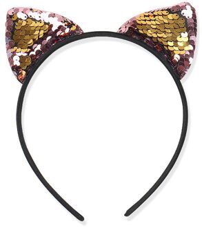 Leuke 8 Kleuren Pailletten Haarband Meisjes Kids Kat Oor Hoofddeksels Glitter Hoofdband Hair Accessoires roos goud