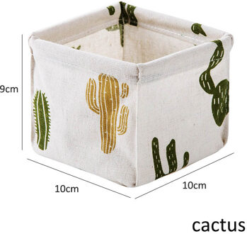 Leuke Afdrukken Waterdichte Multifunctionele Diversen Opbergdoos Opvouwbare Cosmetica Container Desktop Opslag Mand Katoen Linnen cactus