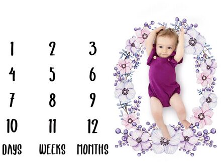 Leuke Baby Baby Milestone Deken Foto Fotografie Prop Voor Bebe Jongen Meisje Achtergrond Doek Kalender Wandelwagen Cover Scheuten Doek