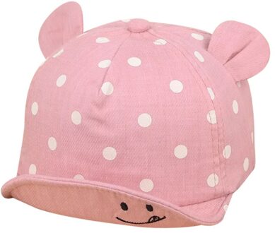 Leuke Baby Dot Hoeden Baby Jongens Meisjes Kids Polka Piek Hoed Lachend Gezicht Golf Punt Baseball Cap Zonnehoed pet enfant hoed 1D18 roze