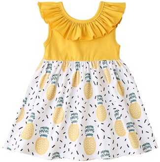 Leuke Baby Meisjes Mouwloze Bloem Print Jurken Kleding Kinderen Zomer Prinses Jurk Kinderen Party Ball Pageant Jurk Outfit B / 9 to 12M