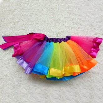 Leuke Baby Meisjes Tutu Ballet Dancing Fairy Prinses Rianbow kleur Fancy Casual Tutu Rok Party 1-9Y
