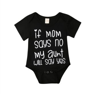 Leuke Baby Pasgeboren Baby Jongen Meisje Romper Kleding Outfit Jumpsuit Playsuit zwart / 12m