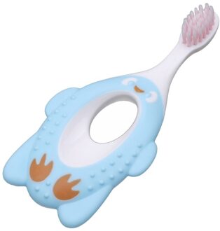 Leuke Baby Tandenborstel Kids Training Tand Borstels Cartoon Vorm Kinderen Dental Oral Care Tool Non Slip Tandenborstel blauw