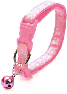 Leuke Bell Halsband Voor Katten Halsband Teddy Bomei Hond Cartoon Grappig Voetafdruk Halsbanden Leads Kat Accessoires Dier Goederen roze