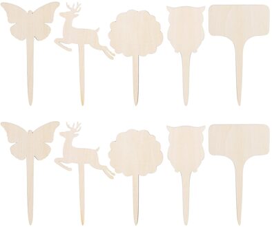 Leuke Bloempot Label Houten Creatieve Tuinieren Plant Label Kan Schrijven Insert Grond 10Pcs Potten Voor Planten En Bloem Decoratie F