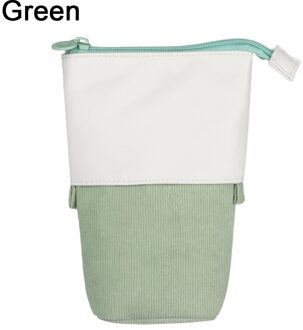 Leuke Boba Milktea Potlood Bagtelescopic Pen Houder Stand Up Etui Kawaii Cosmetica Zakje Make-Up Tas Briefpapier Organizer B-groen