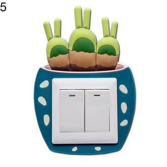 Leuke Cartoon 3D Cactus Fluorescerende Muur Siliconen aan-uit Schakelaar Stickers Kids Lichtgevende Lichtschakelaar Outlet Home Decorations 5