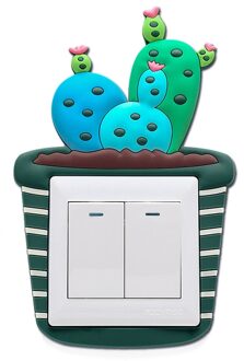 Leuke Cartoon 3D Cactus Fluorescerende Muur Siliconen Aan-uit Schakelaar Stickers Kids Lichtgevende Lichtschakelaar Outlet Thuis Kamer Decoraties