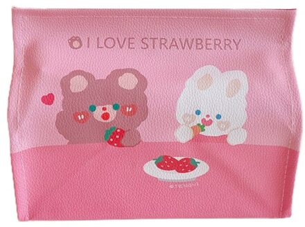 Leuke Cartoon Beer Pu Desktop Tissue Doos Verwijderbare Papier Houder Servetten Case 37MF