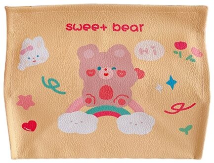 Leuke Cartoon Beer Pu Desktop Tissue Doos Verwijderbare Papier Houder Servetten Case 4XFA